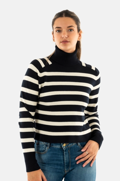 Pull hiver morgan mlagon marine/ivoire