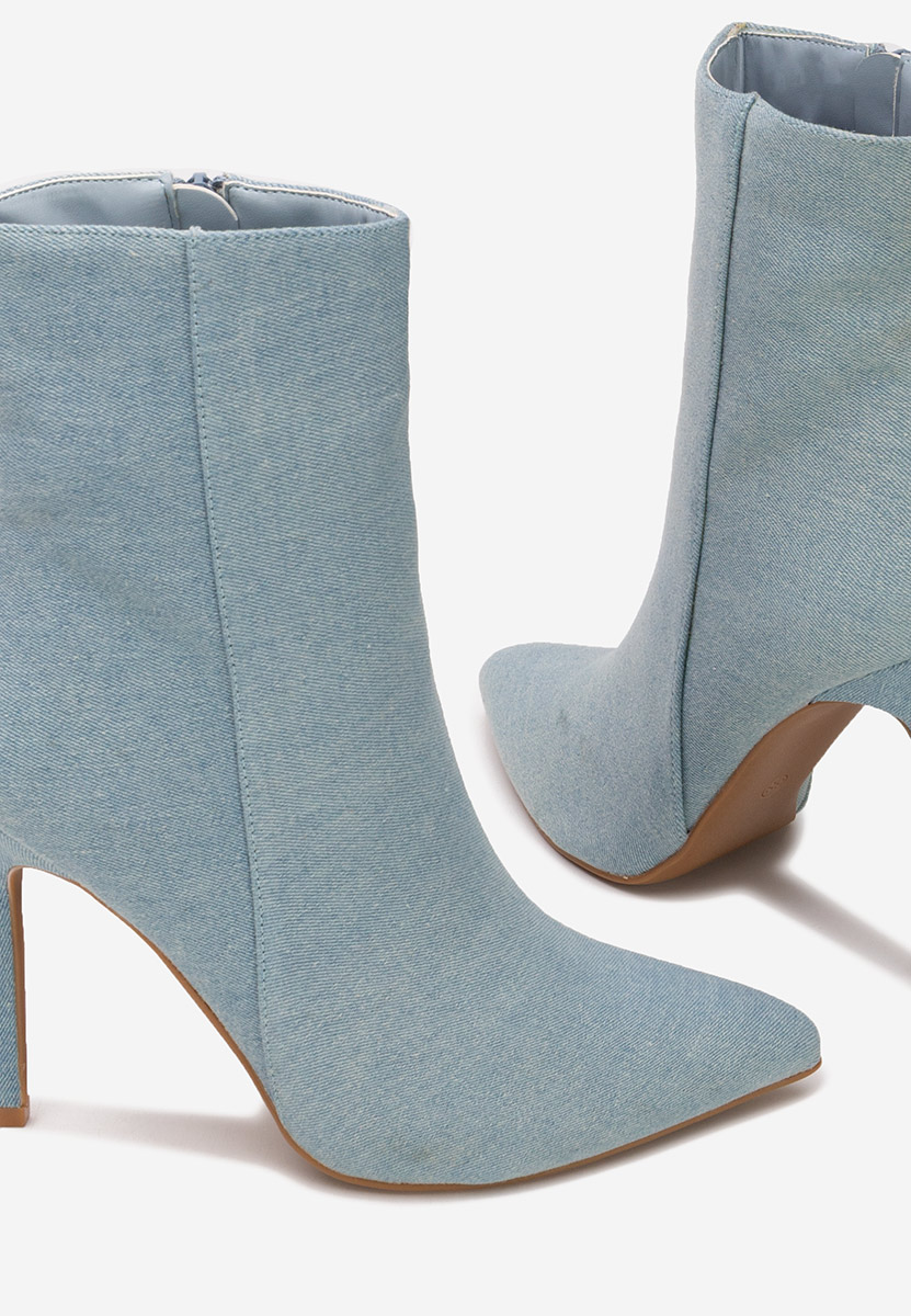 Bottines à talon fin denim Cendria
