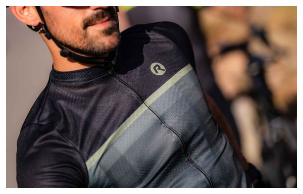 Maillot Manches Courtes Velo Rogelli Hero II - Homme - Vert/Noir
