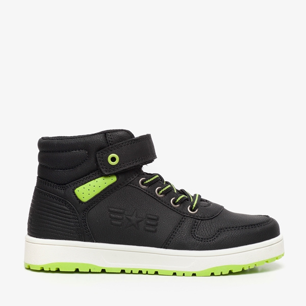 Blue Box hoge jongens sneakers zwart/neon groen