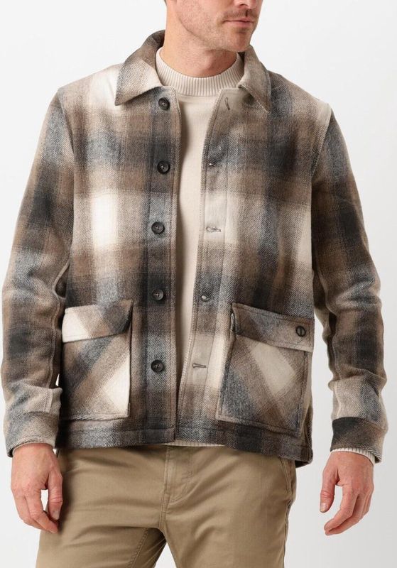Dstrezzed - Overshirt - Bruin - Ruit - Regular-fit - Polyester en Wol