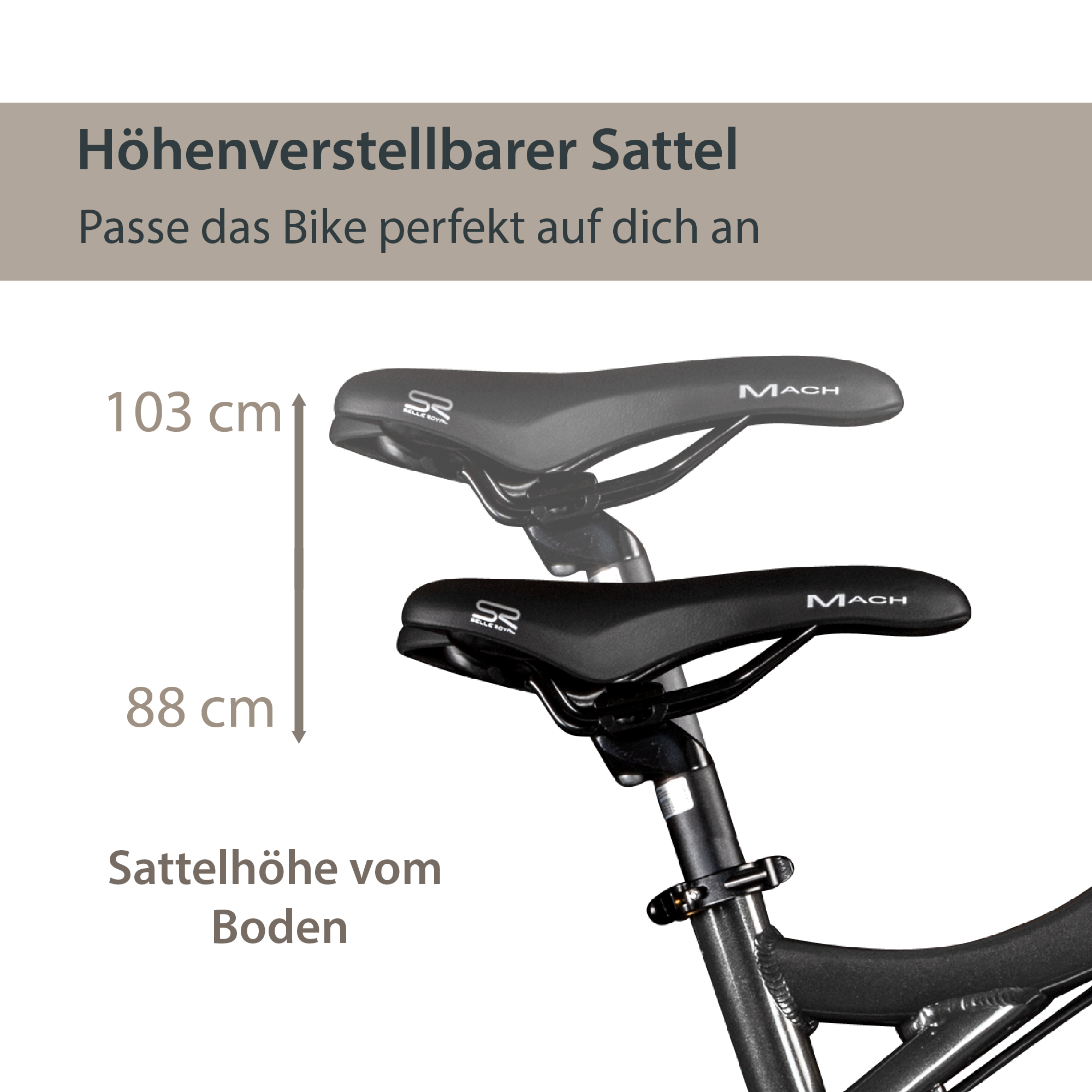 Agon Alpha E Bike Mountainbike Herren oder Damen 170 - 190 cm Pedelec 27,5 Zoll dunkelgrau