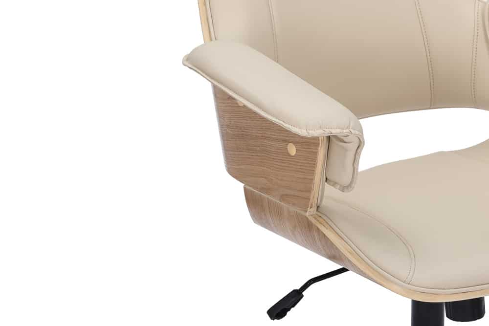 Höhenverstellbarer Bürostuhl MANHATTAN natur Eiche creme beige Kunstleder drehbar