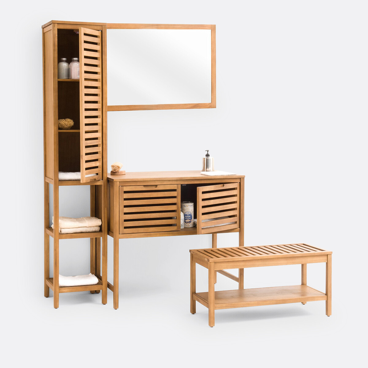 LA REDOUTE INTERIEURS<br>Móveis de casa de banho Hauméa, acácia, L90 cm