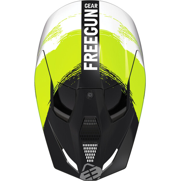 Freegun - Casque enfant XP4 Kid Shade Noir Brillant / Blanc brillant / Jaune fluo