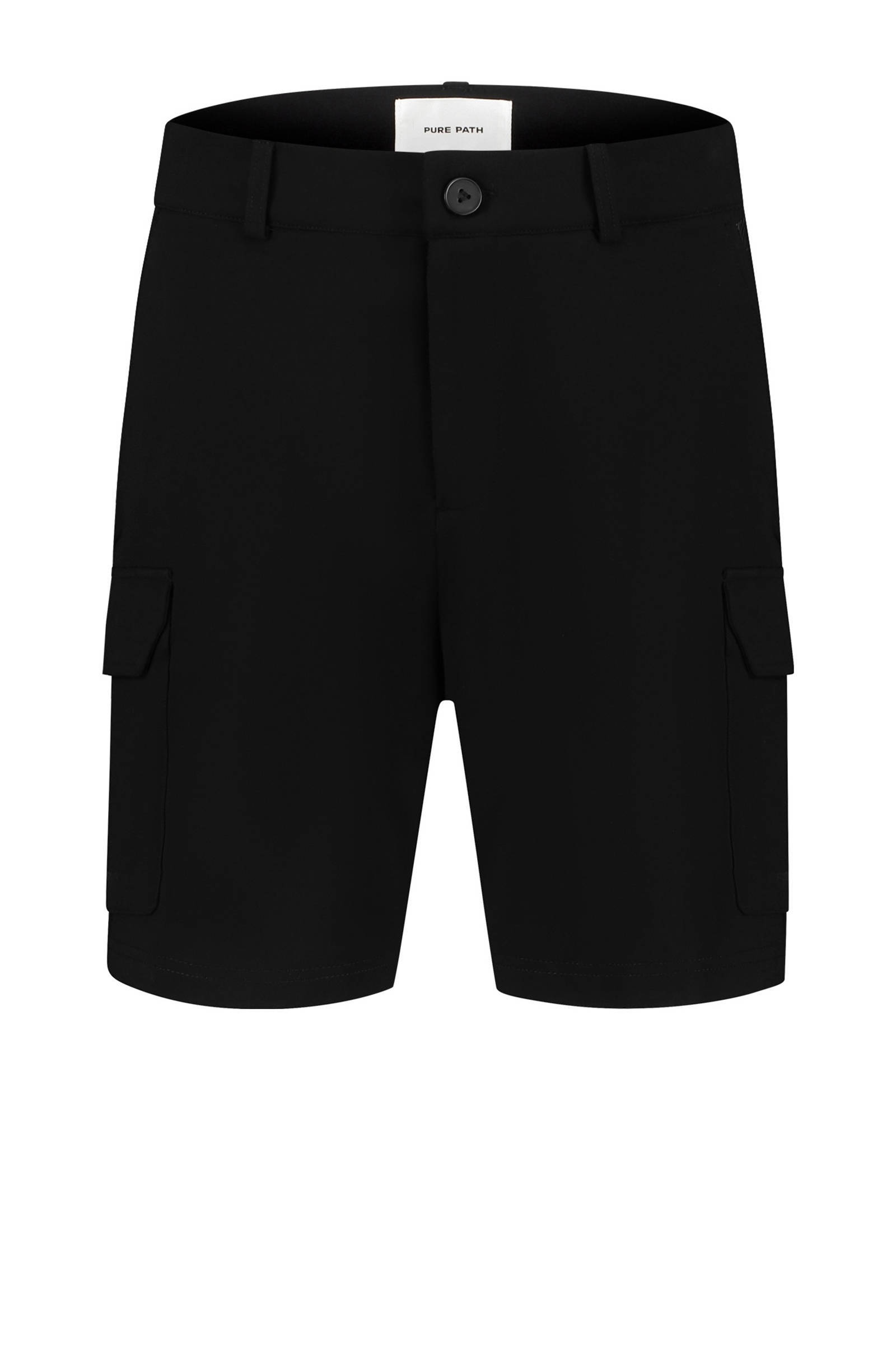 Pure Path regular fit cargo short zwart