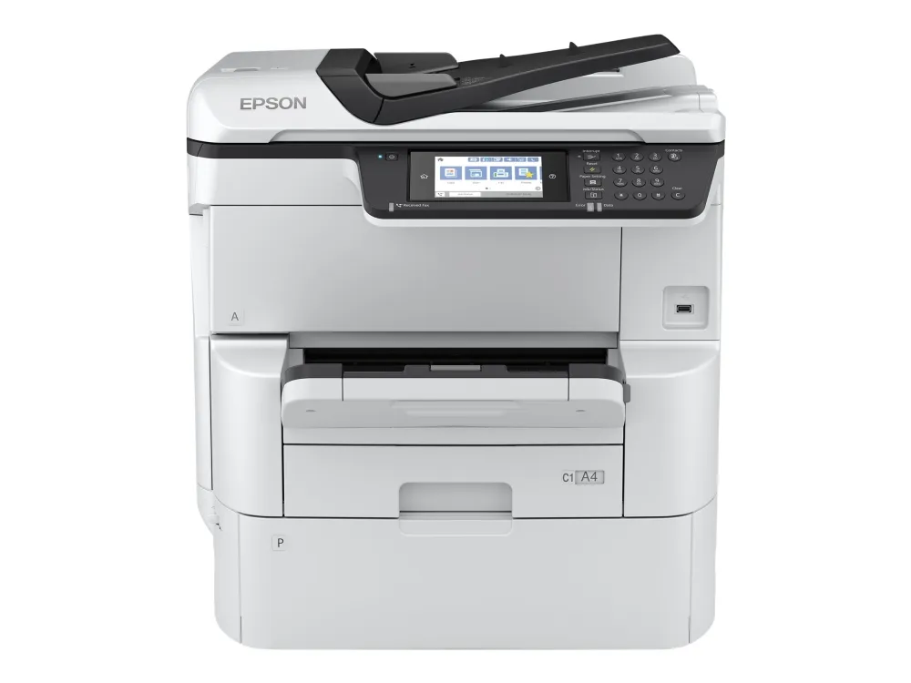 Epson WorkForce Pro WF-C878RDWF - Multifunktionsprinter - farve - blækprinter - A3 (297 x 420 mm) (original) - A3 (medie) - op til 22 spm (kopiering) - op til 24 spm (udskriver) - 335 ark - 33.6 Kbps - Gigabit LAN, Wi-Fi(n), USB 3.0, USB 2.0 vært