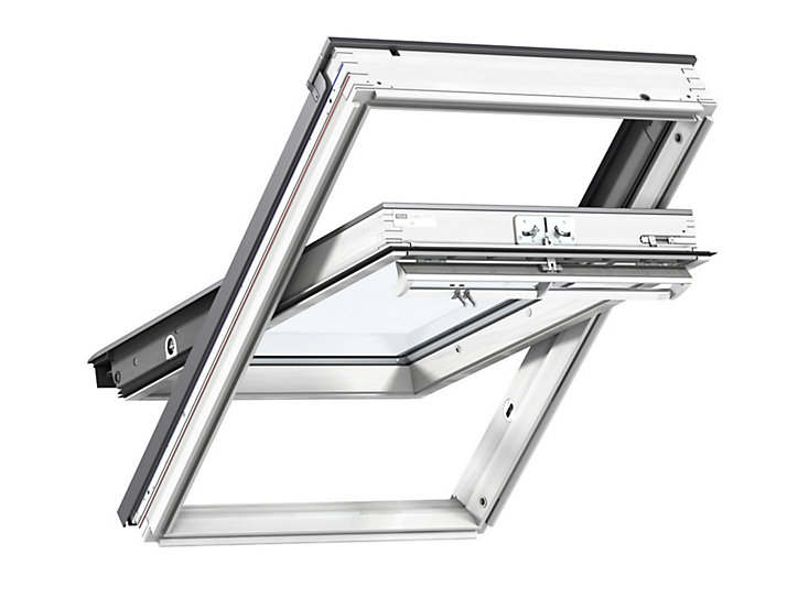 Fenêtre de toit à rotation VELUX Triple vitrage - Whitefinish (bois peint en blanc) L. 114 x H. 118 cm (GGL 2062 SK06)