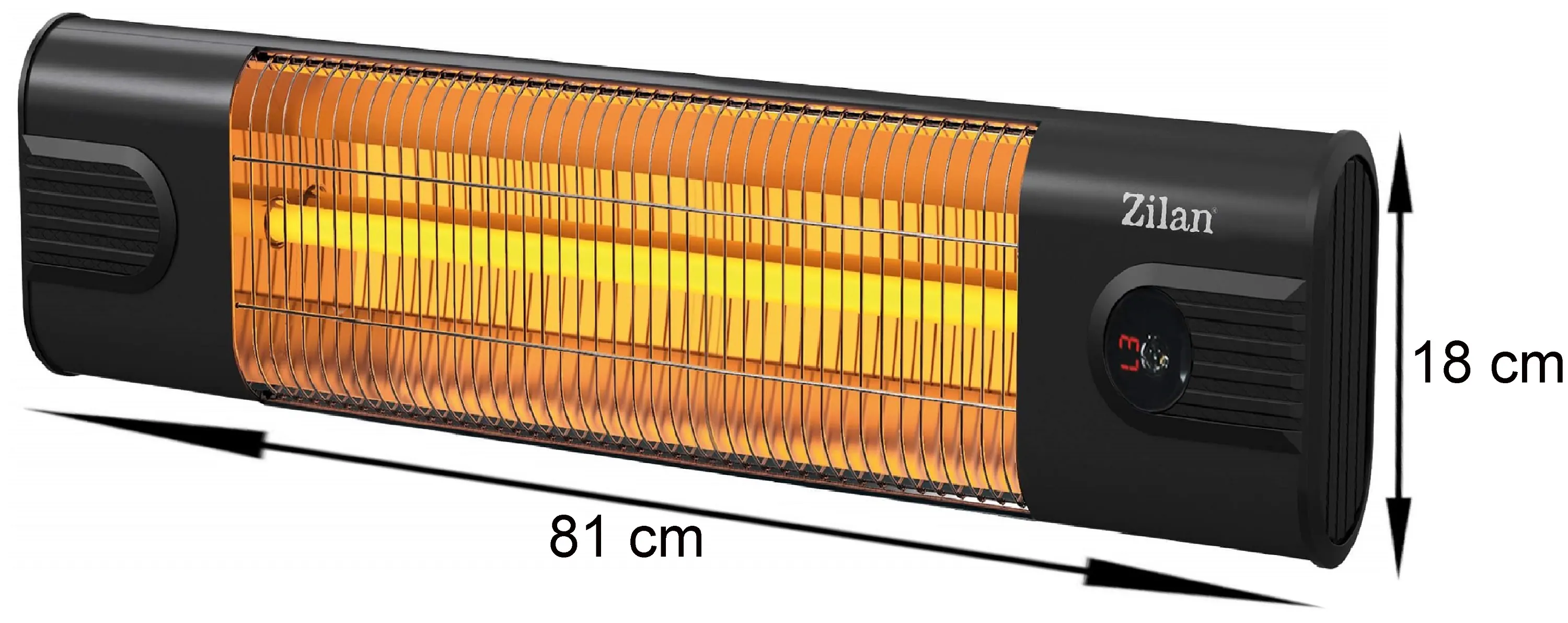 Zilan Karbon Heizstrahler m. Fernbedienung 9h Timer 3 Stufen 1800W