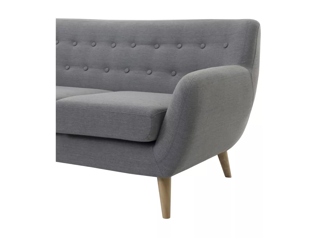Canapé 3 places en tissu gris clair MOTALA