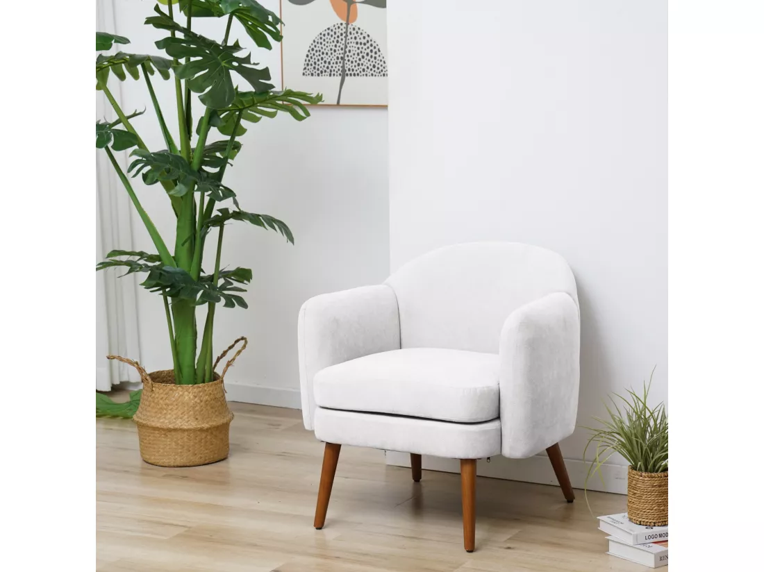 Fauteuil rembourré accoudoirs moderne