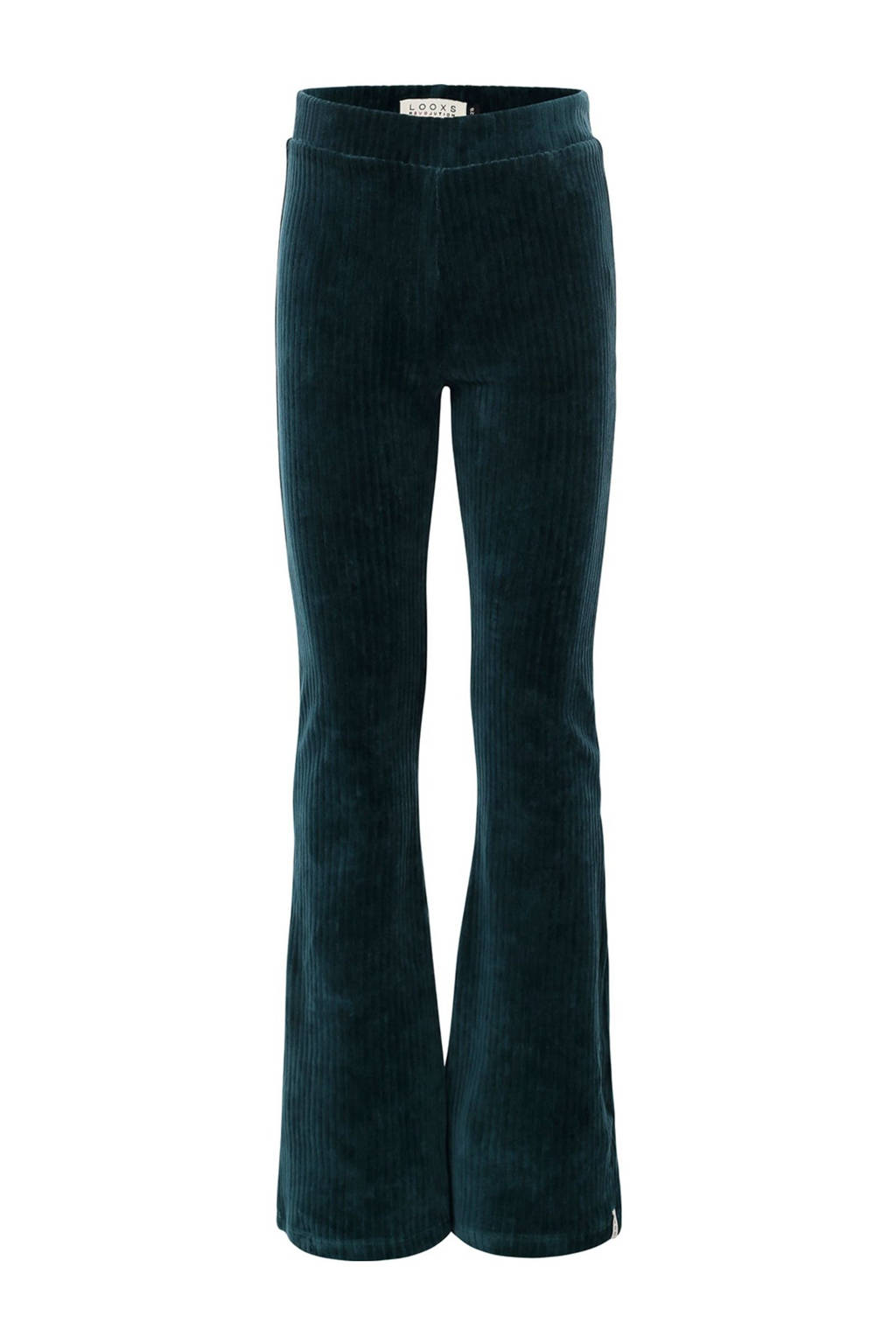 LOOXS fluwelen flared broek donkergroen