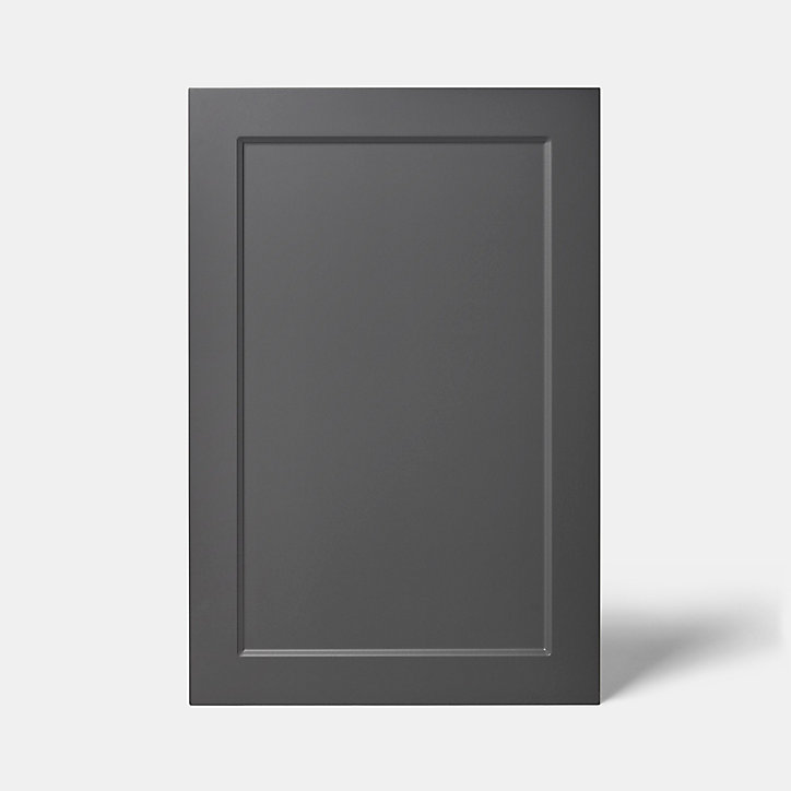 Porte de meuble de cuisine Artemisia gris graphite mat l. 60 cm x H. 90 cm GoodHome