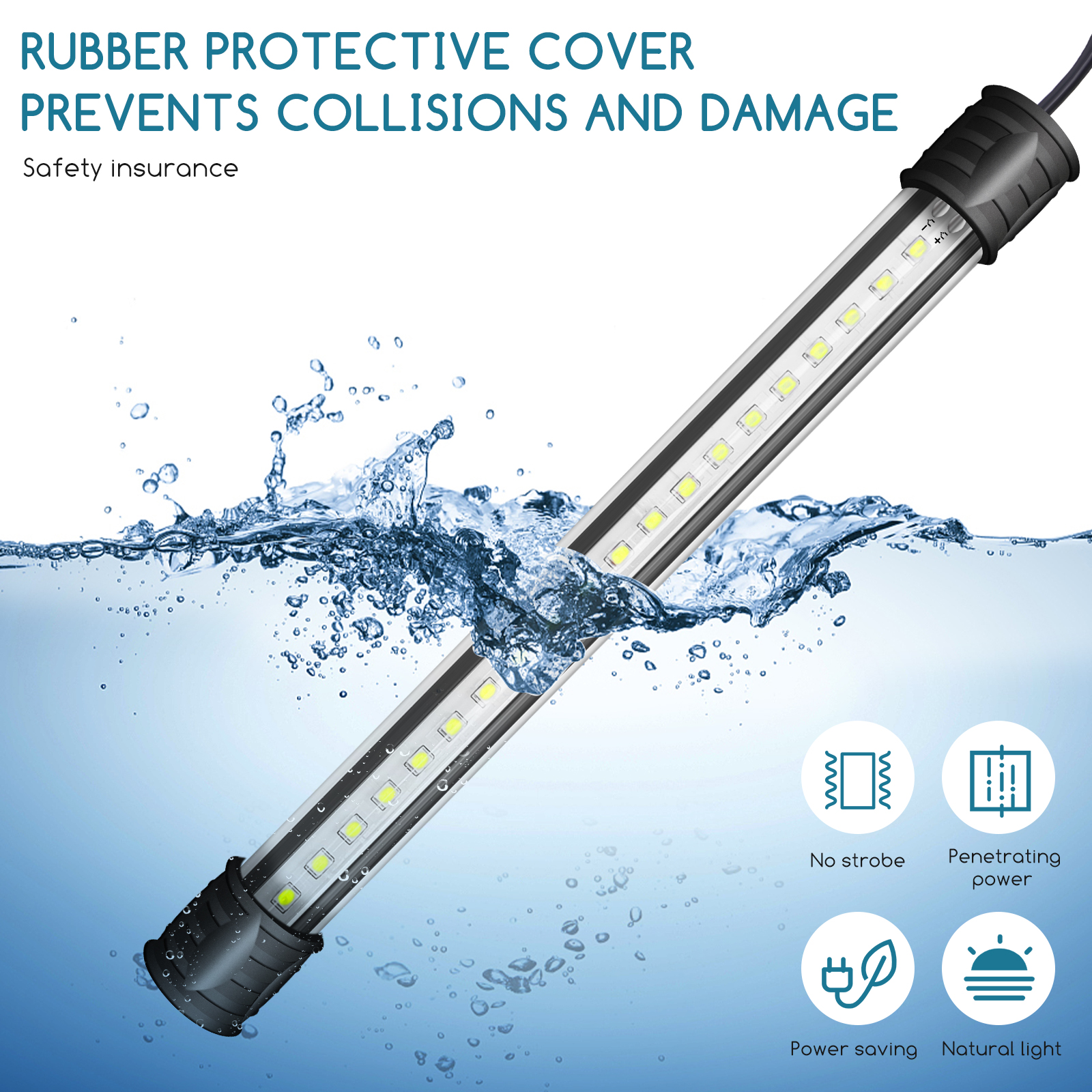 Nobleza - Luminária LED para Aquário, Lâmpada para Aquário com Voltagem Variável e Comprimento de Onda (1,5W 30cm, Luz Branca)