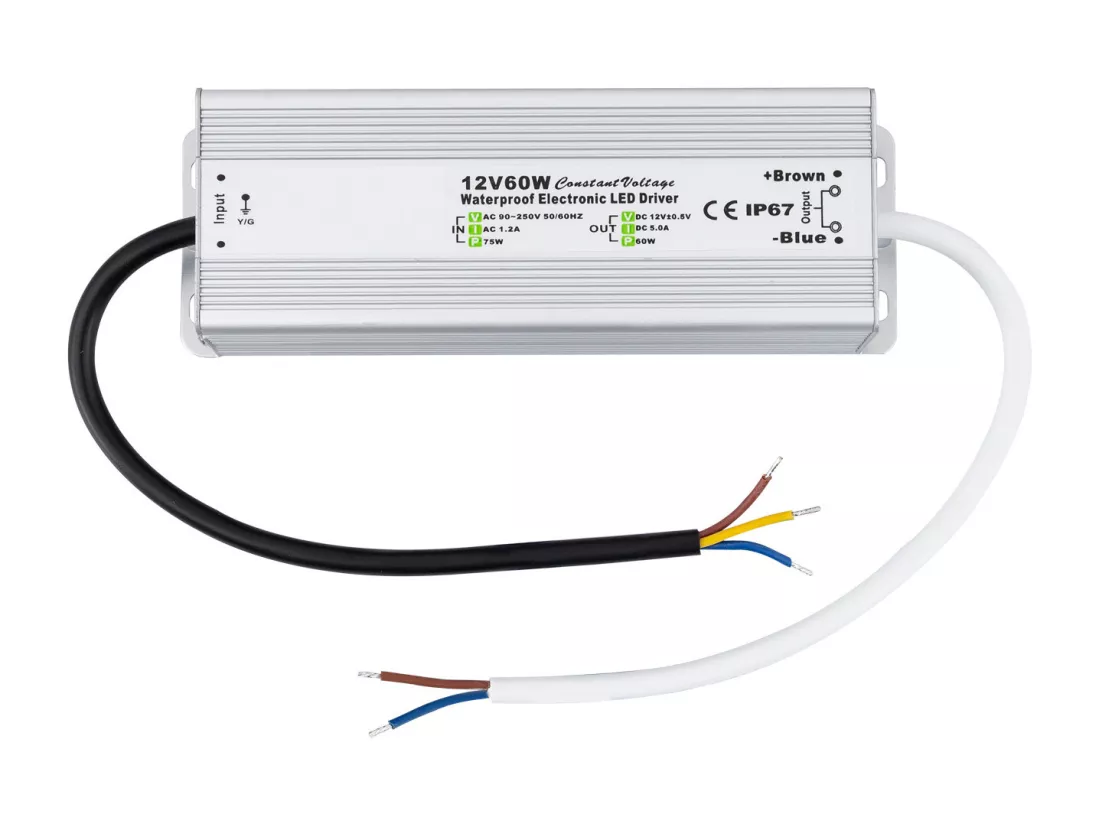 Bloc d'Alimentation Étanche 12V DC 60W 5A IP67