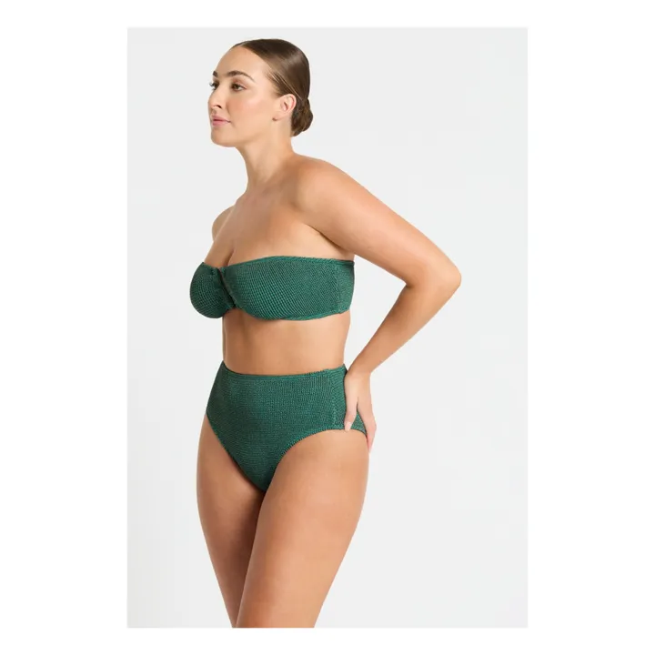 Bond-Eye Bas de Maillot Palmer Métallisé | Vert Jade