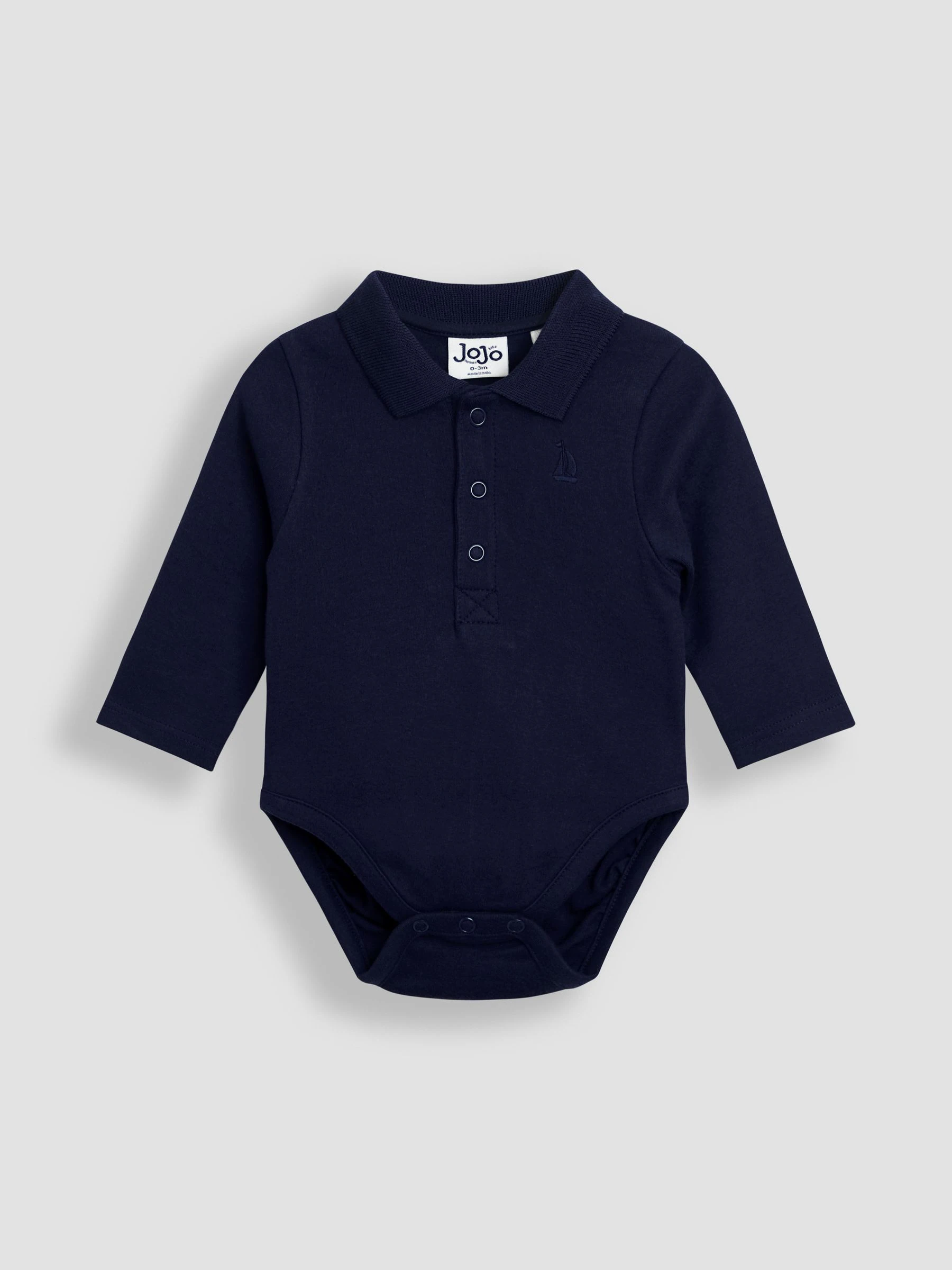 JoJo Maman Bébé 2-Pack Plain Long Sleeve Polo Shirt Bodies