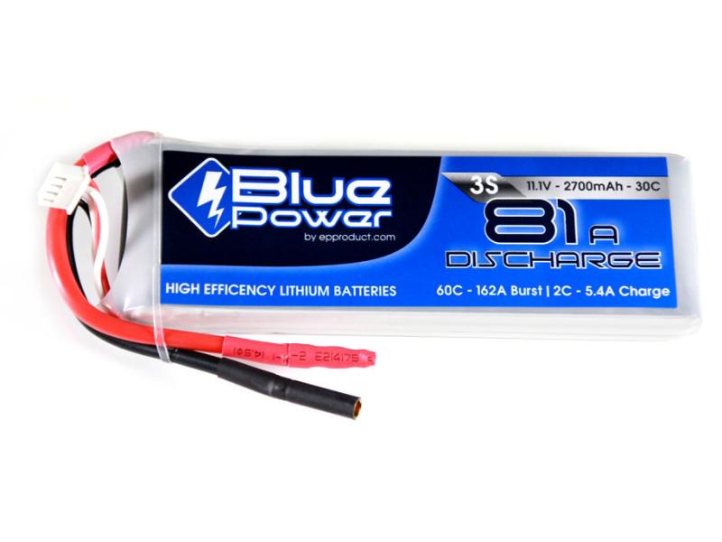 EP RC-Akku LiPo 2700 mAh 11.1 V 30C BluePower 3S LiPo-Akku für Flugmodelle