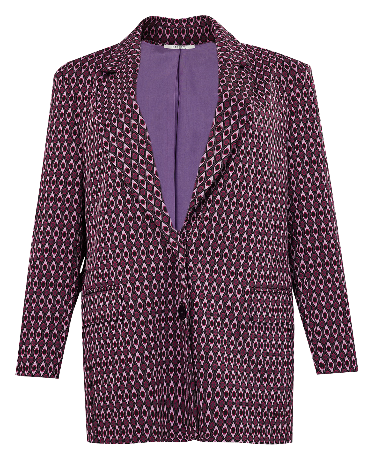 Blazer droit imprimé| Rouge