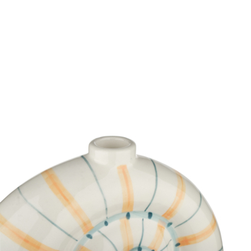 Kandelaar schelp oranje/blauw