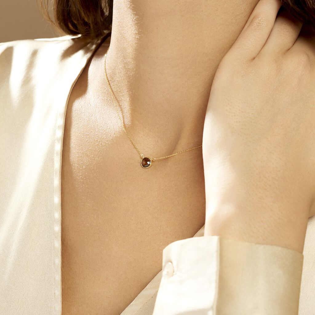Collier Arenale Or Jaune Quartz
