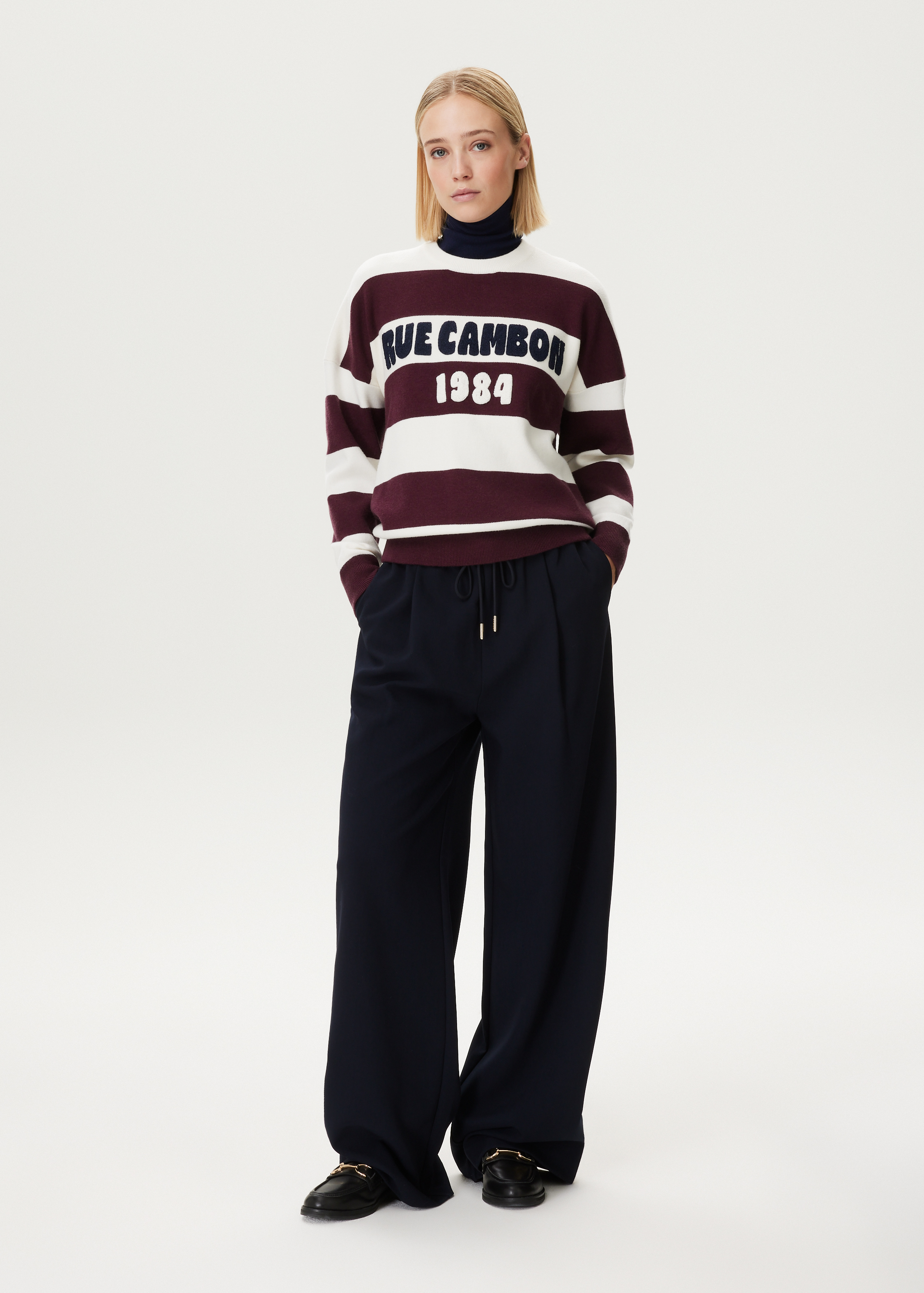 Wide leg broek met koord