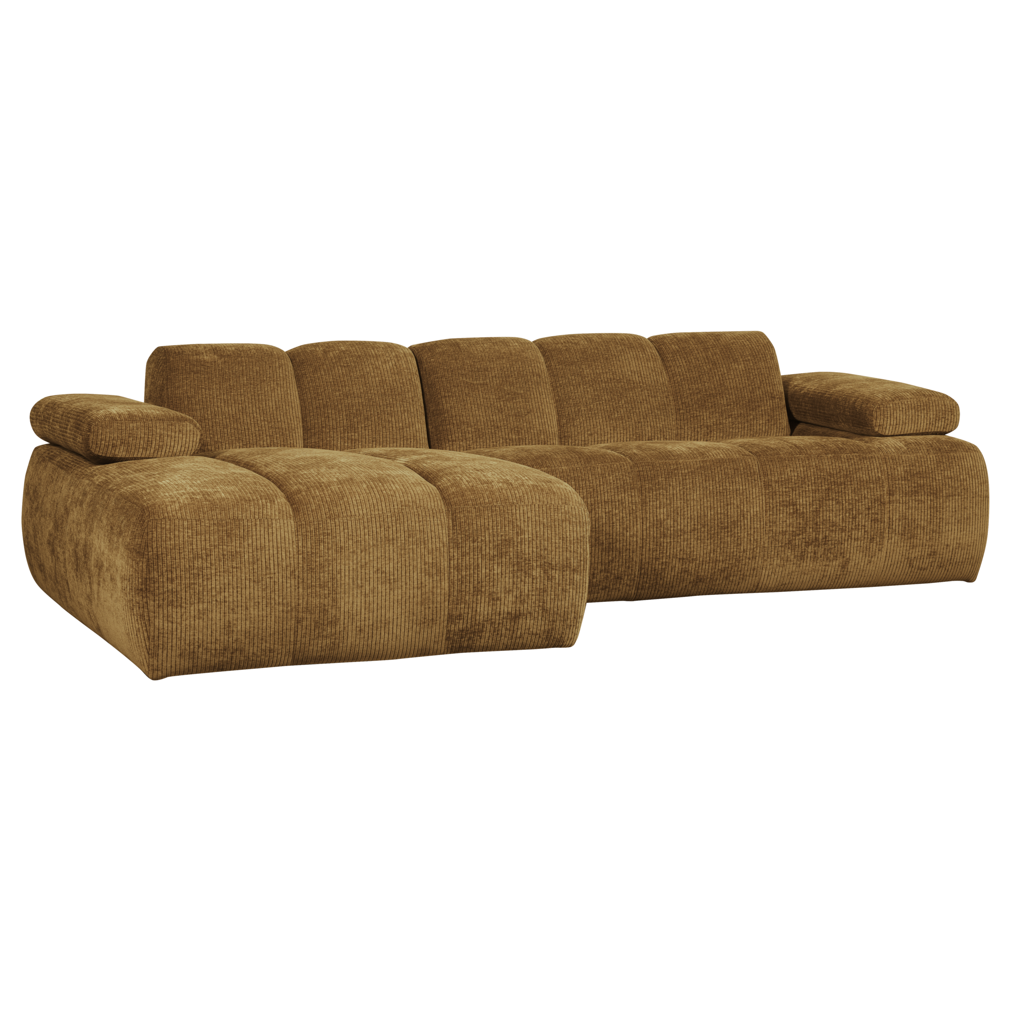 Chaise Longue Mojo Mojo Chaise Longue Links - Geweven Ribstof - Honinggeel