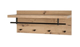 Wandgarderobe PARMA5 Eiche-Dekor/schwarz 75 x 30 cm