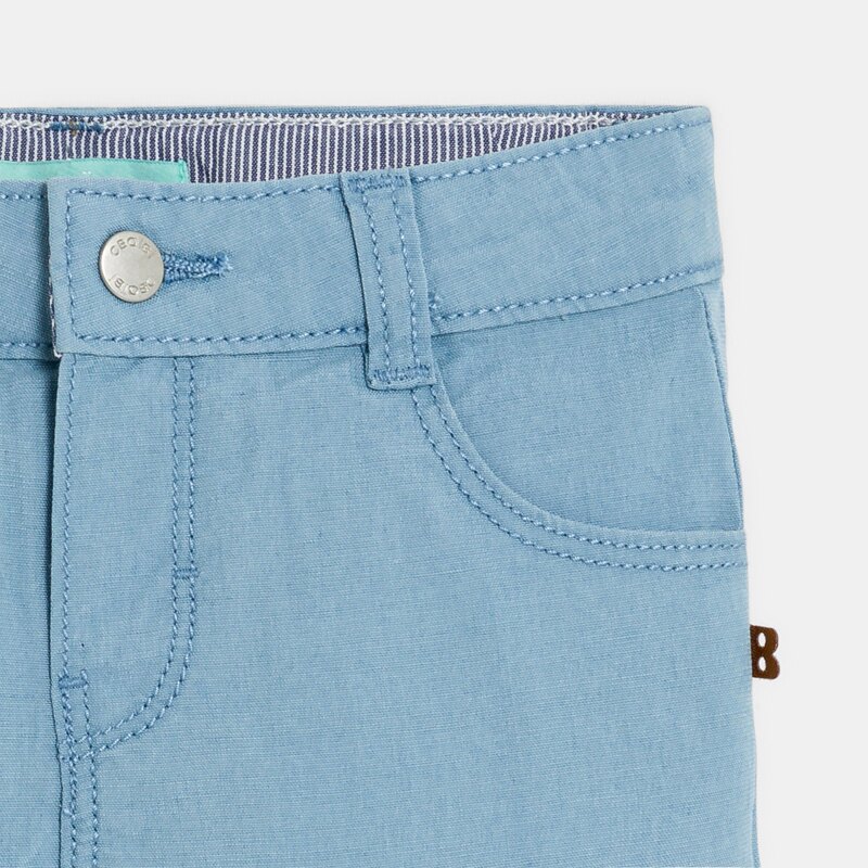 Bermuda droit coton fantaisie bleu clair bébé garçon Bleu