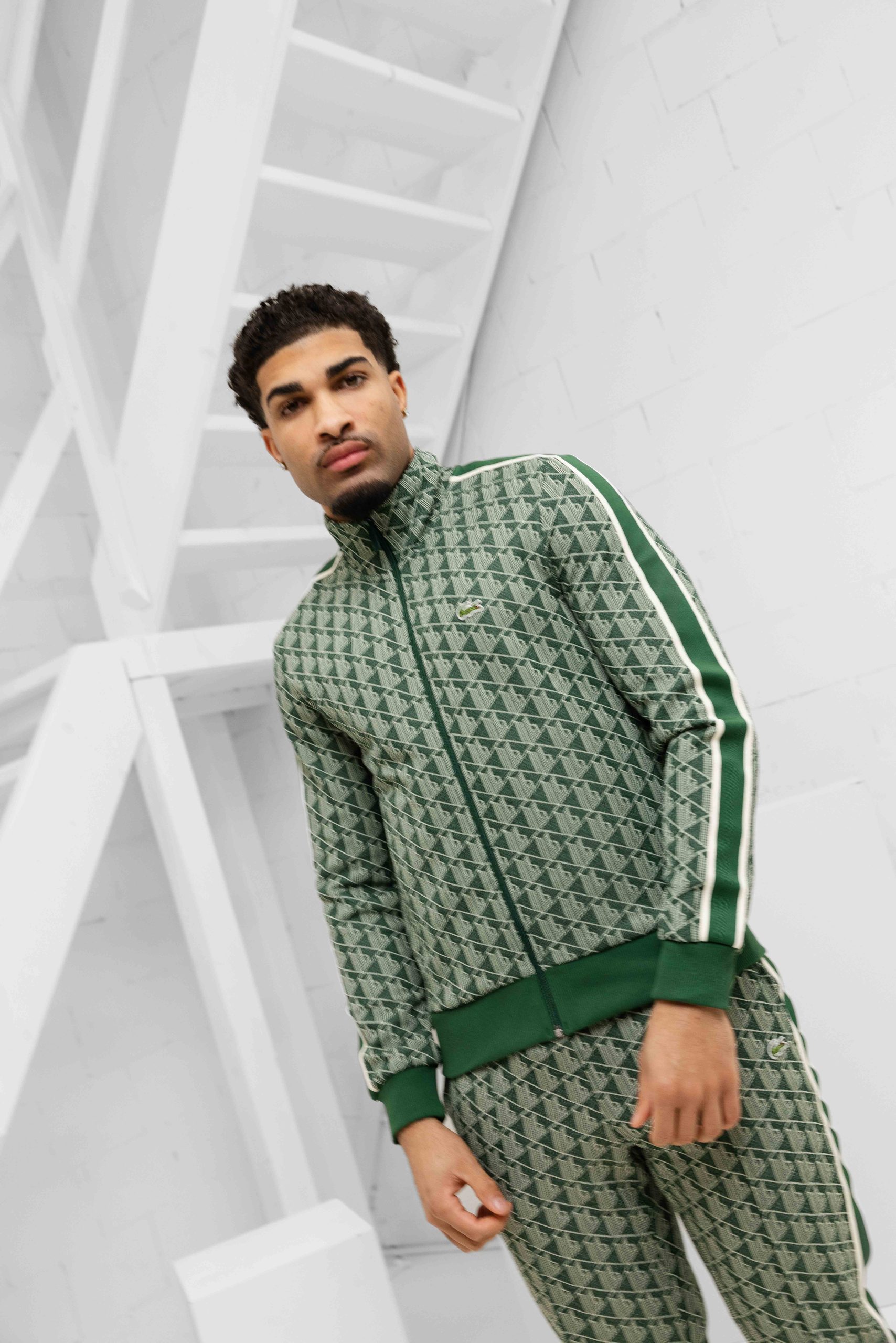 Lacoste Paris Jacquard Trainingspak Heren Groen