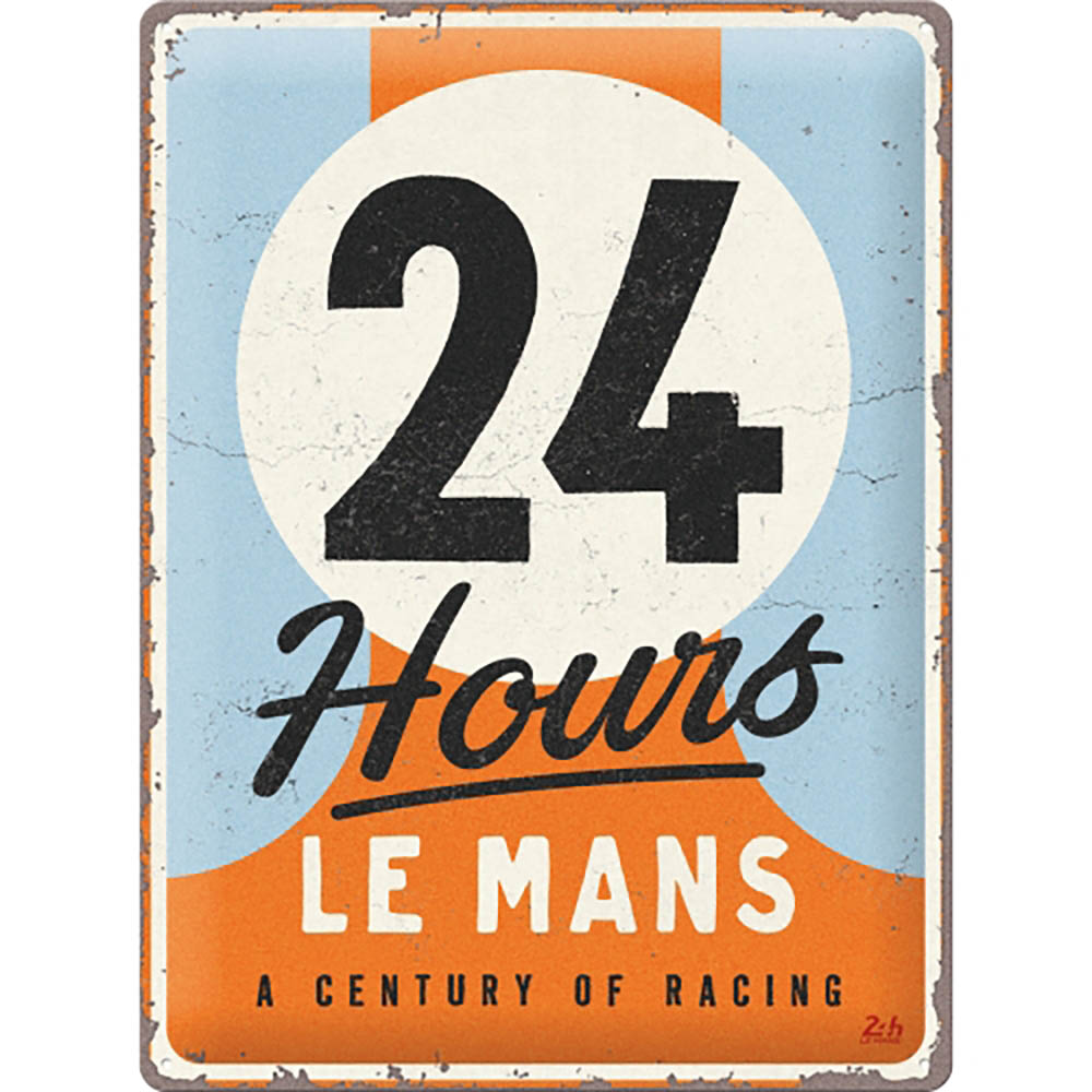 nostalgic art - Plaque Vintage 24h Le Mans - A Century of Racing Bleu / Blanc / Orange
