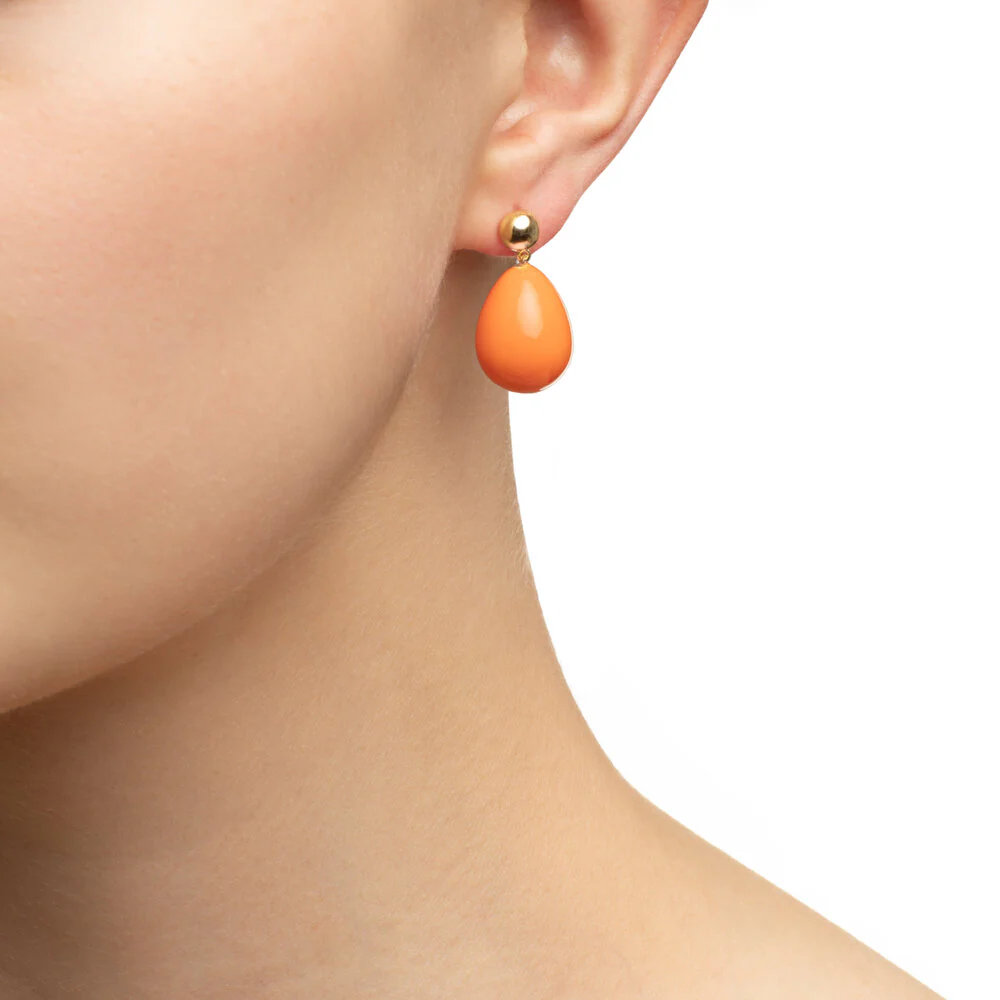 Eshvi  Mini drop øreringe - orange