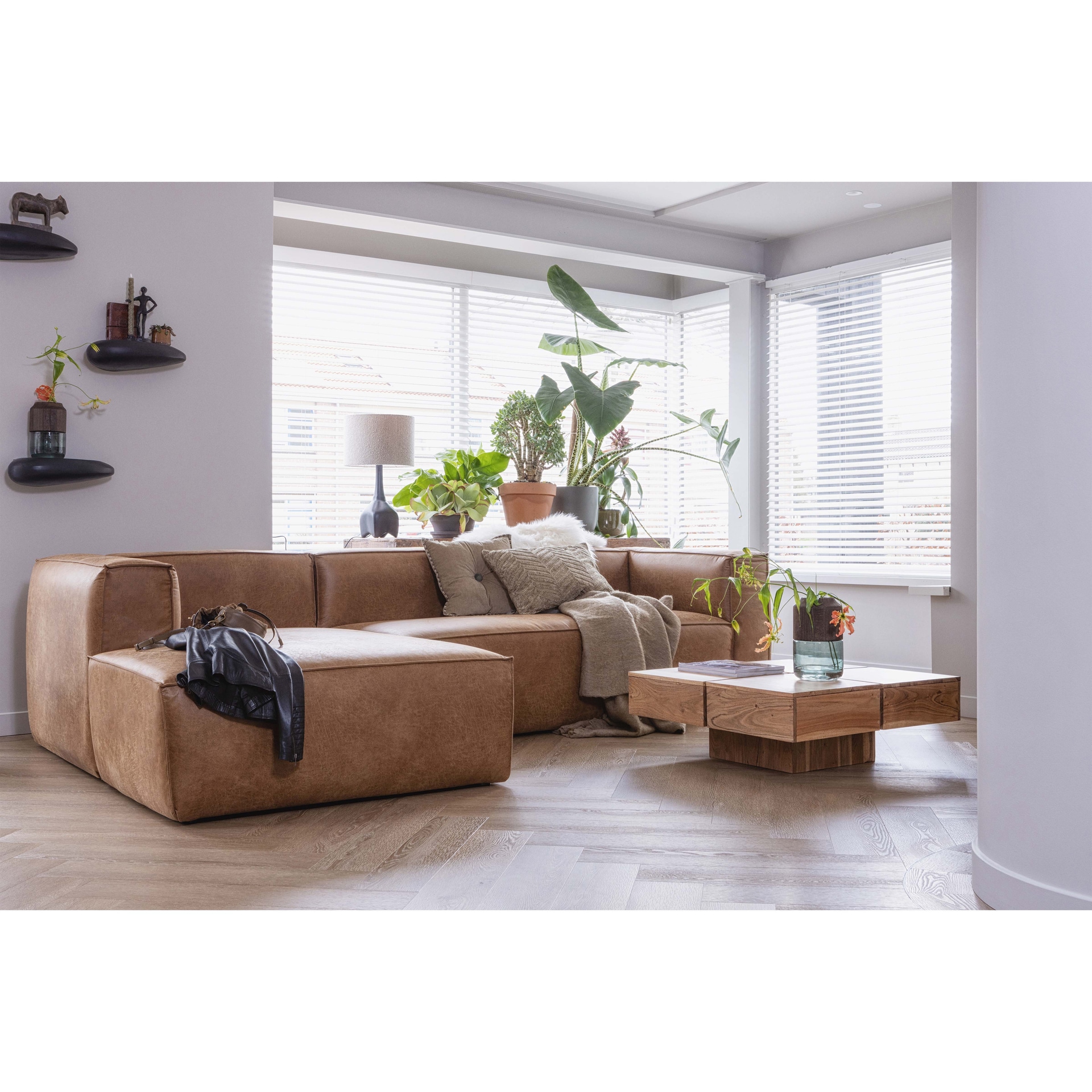 Ecksofa BEAN 175 x 305 cm cognac