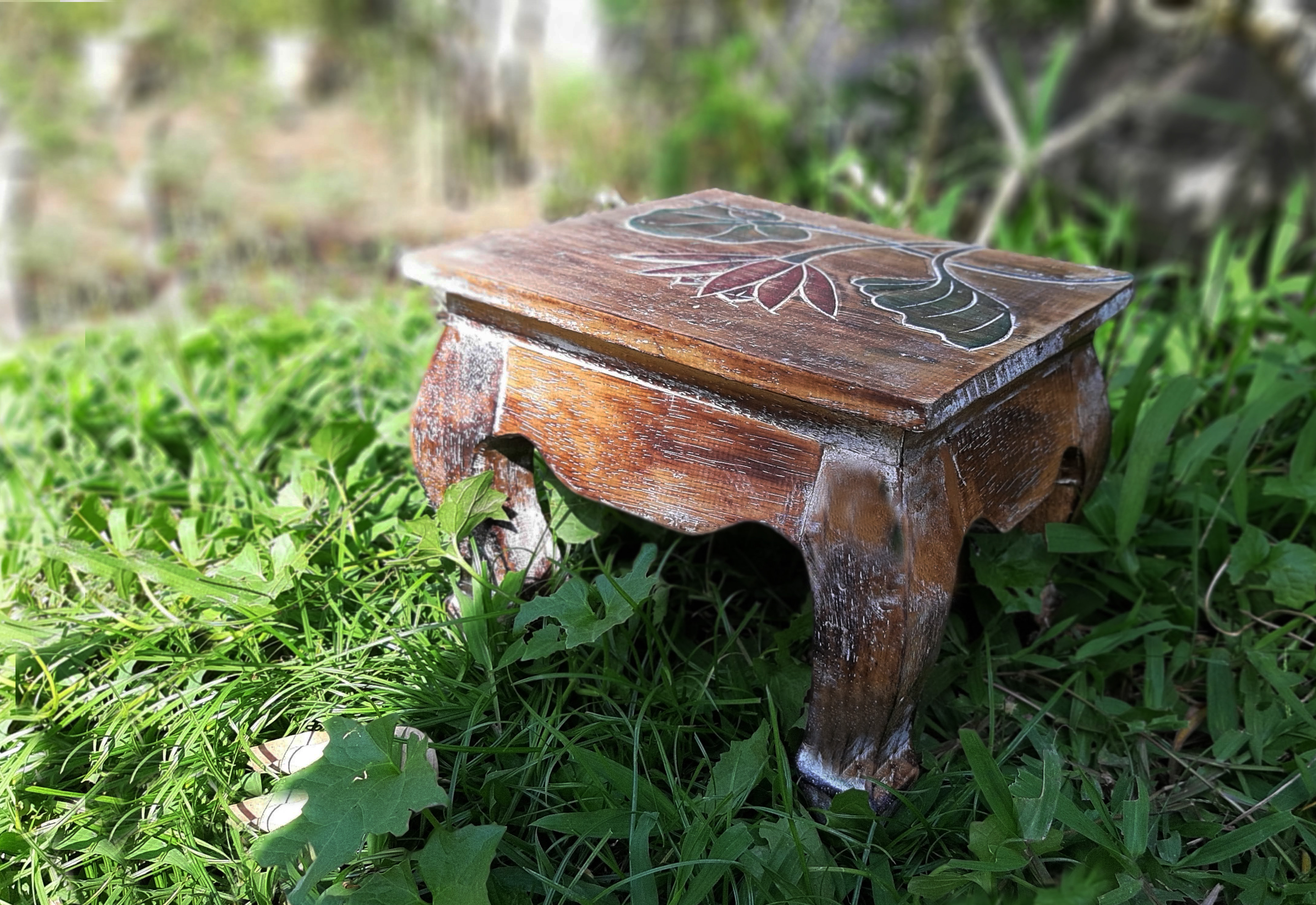 Hocker, braun, L 22 cm, B 26 cm, H 22 cm von fischer's lagerhaus