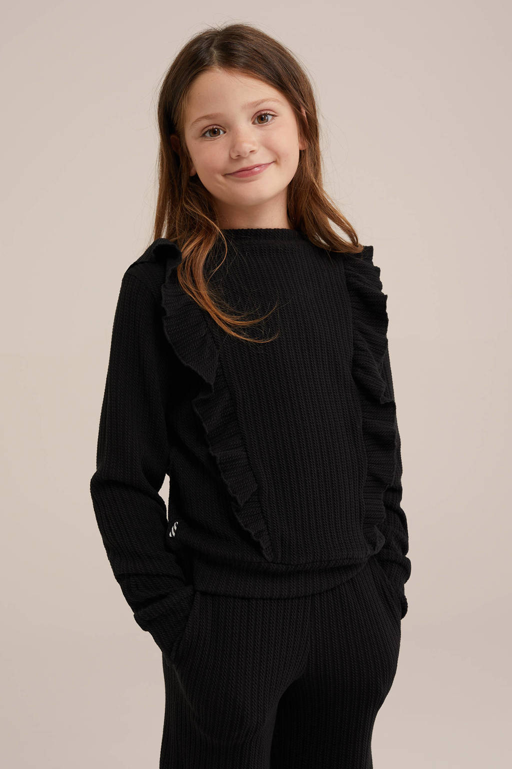 WE Fashion gebreide trui zwart