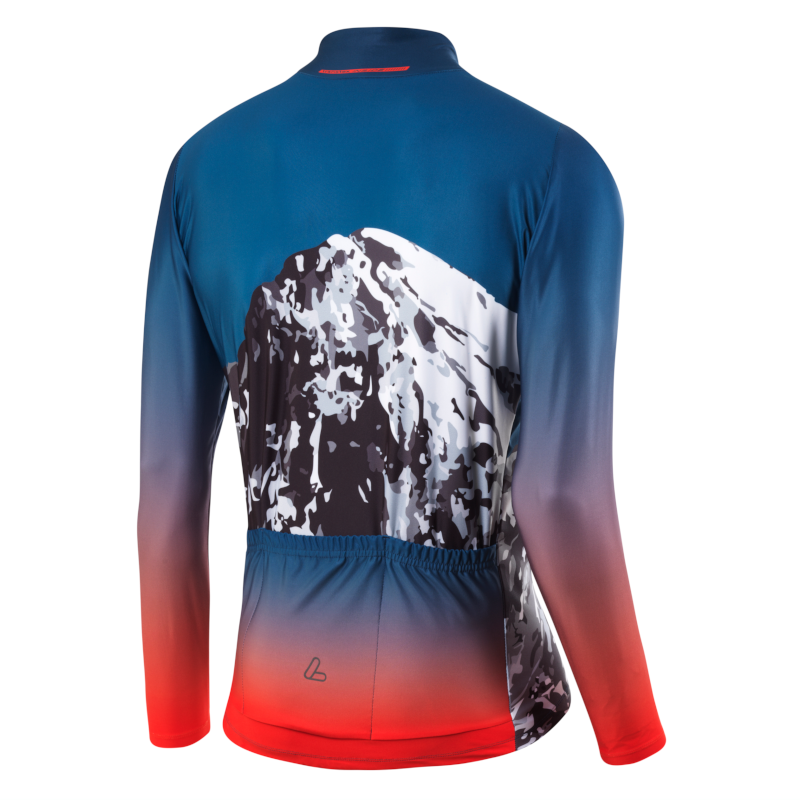 Löffler Scarp blauw heren lange mouwen wielrenshirt