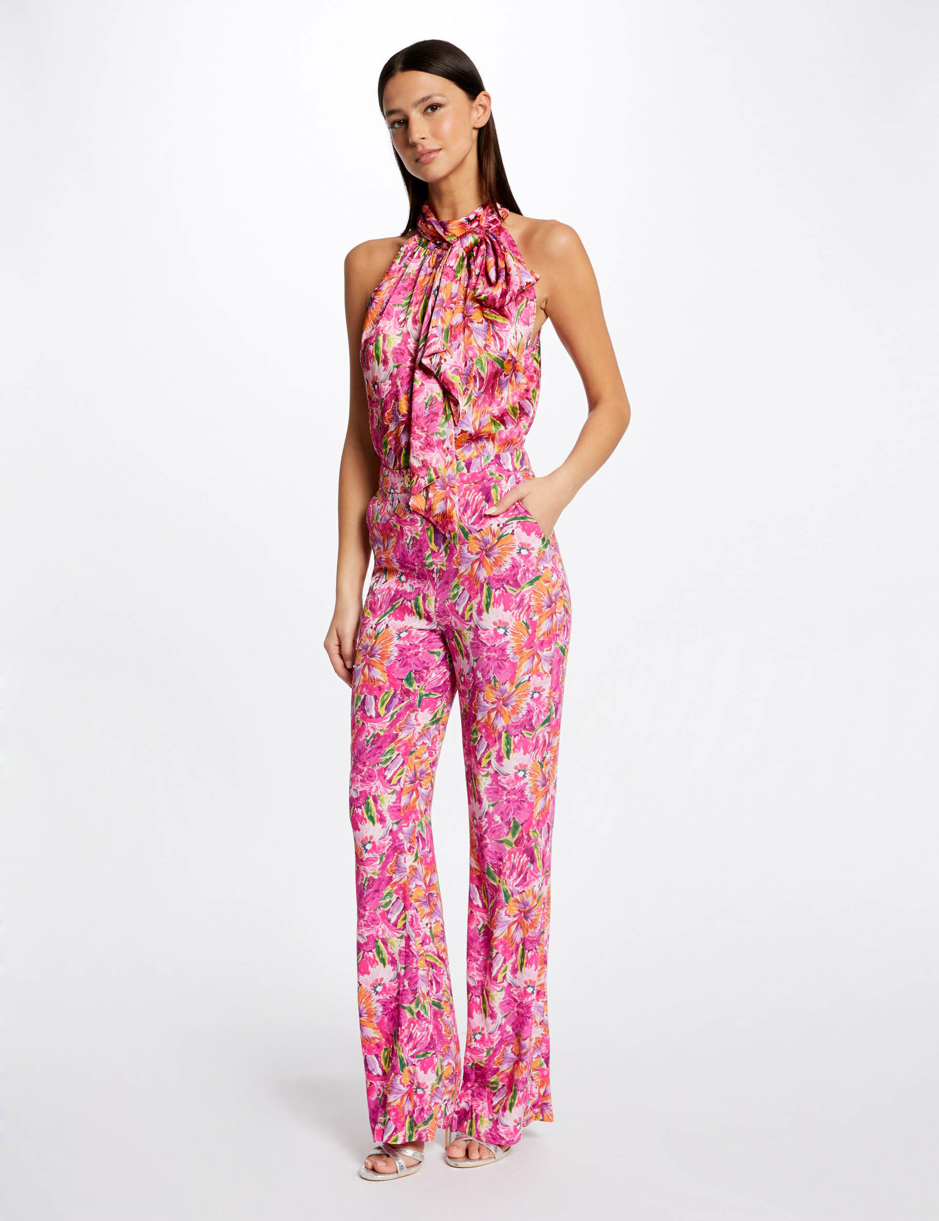 Blouse col lavallière imprimé floral multico femme - multico