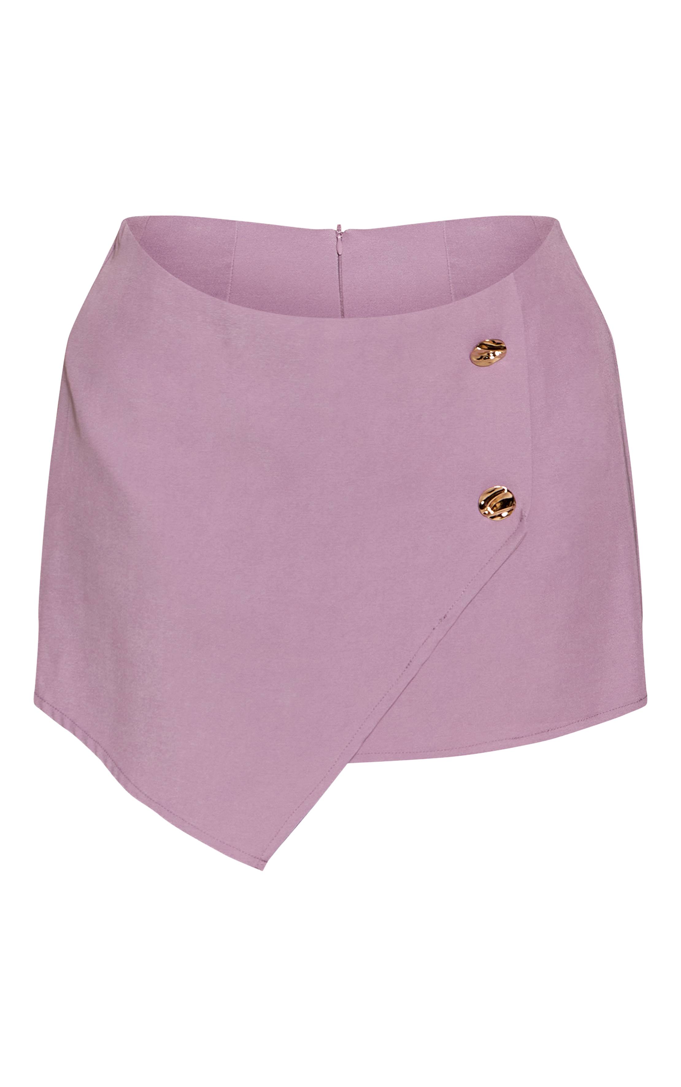 Lilas Jupe-short Asymétrique Martelée Tissée Shape