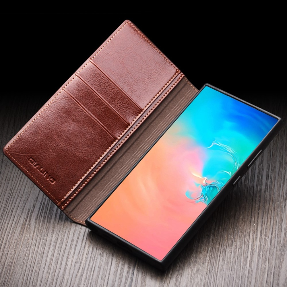 Samsung Galaxy S25  Plus Echtleder Tasche Flip Cover mit Kartenfächer - Braun
