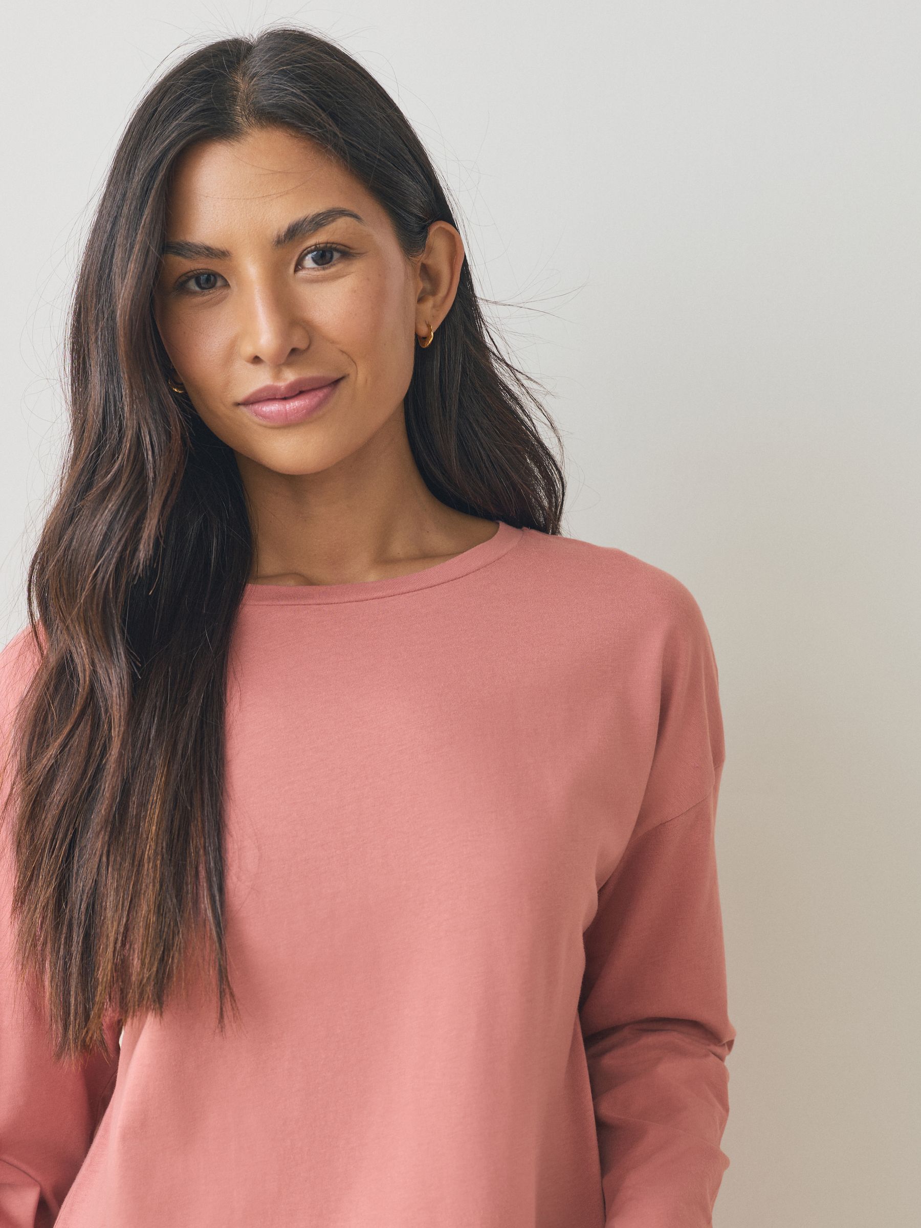 Roze met hartjesprint - Pyjama met lange mouwen