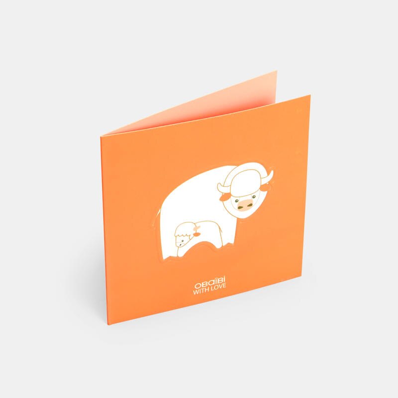 Carte imprimée orange bébé fille Orange