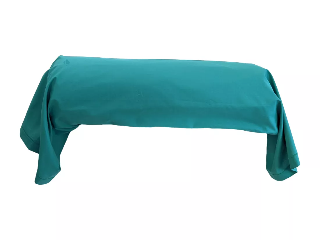 Taie de traversin 190x43 cm percale de coton GUSTAV vert Emeraude