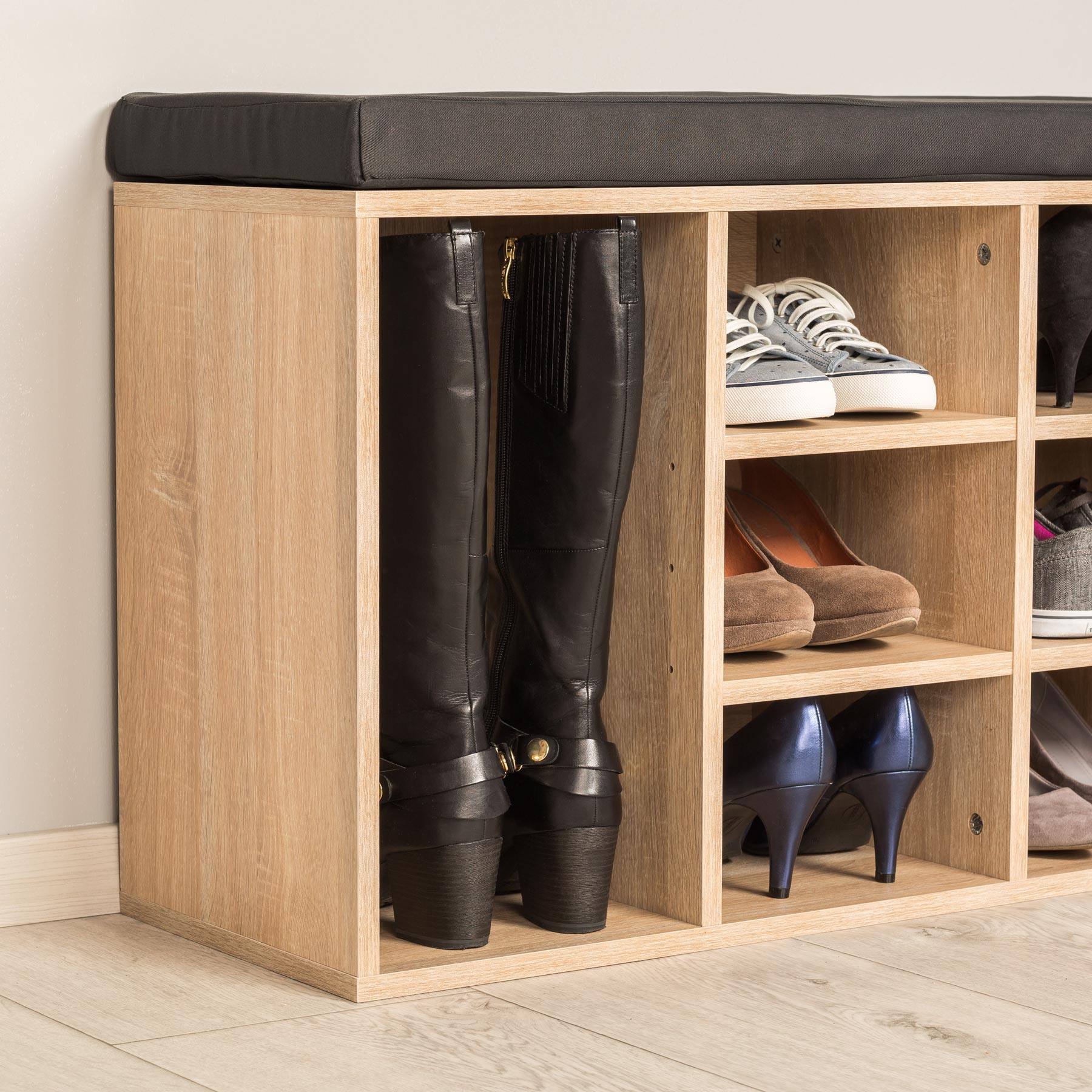 tectake® Schuhschrank, für 10 Paar Schuhe, 2 verstellbare Zwischenböden, 103,5 x 48 x 30 cm