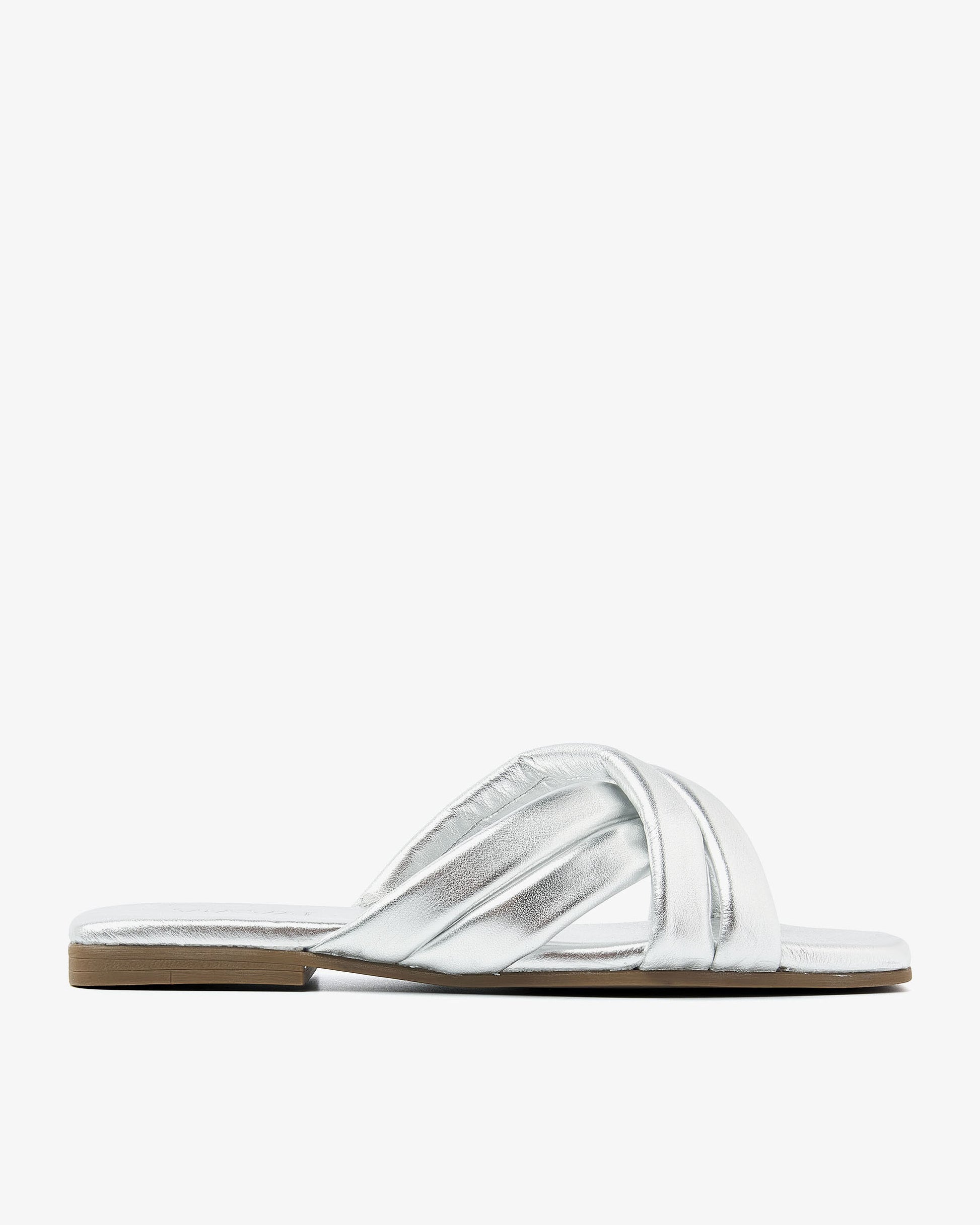 VIA VAI zilveren slippers Kiki Lot