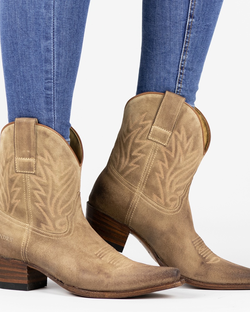 Sendra 16954 Berdy Enkellaarsjes  - beige