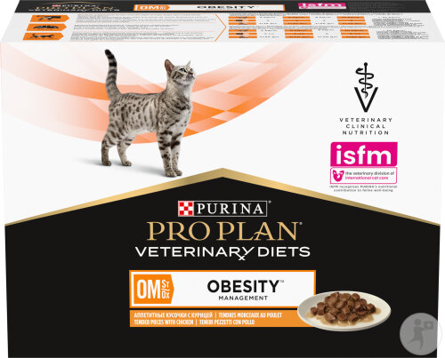 Pro Plan Veterinary Diets OM Obesity Pâtée Pour Chat Poulet 10x85g