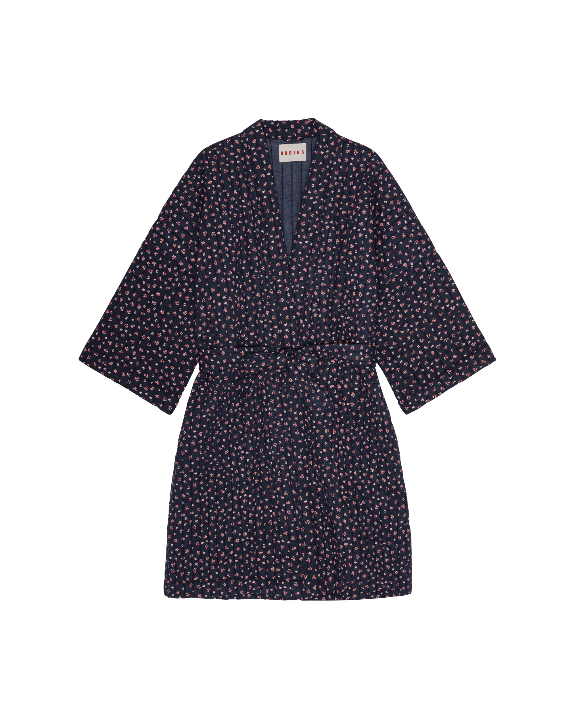 HABIBA  Fleur Quilted morgenkåbe - Indigo