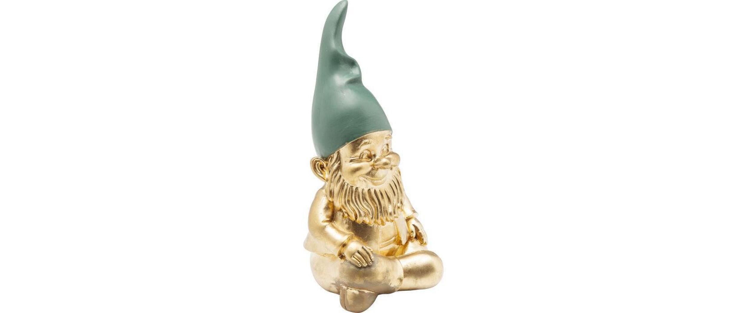 Dekofigur Zwerg Sitting, Gold-GrünDeko für Ihren Garten
