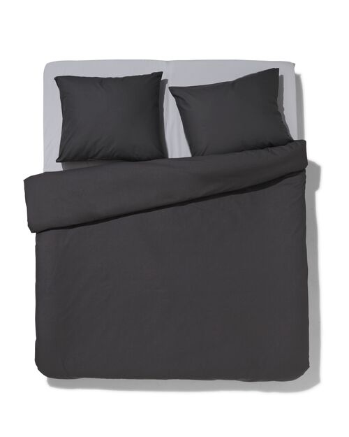 housse de couette en coton doux 200x200/220 gris foncé