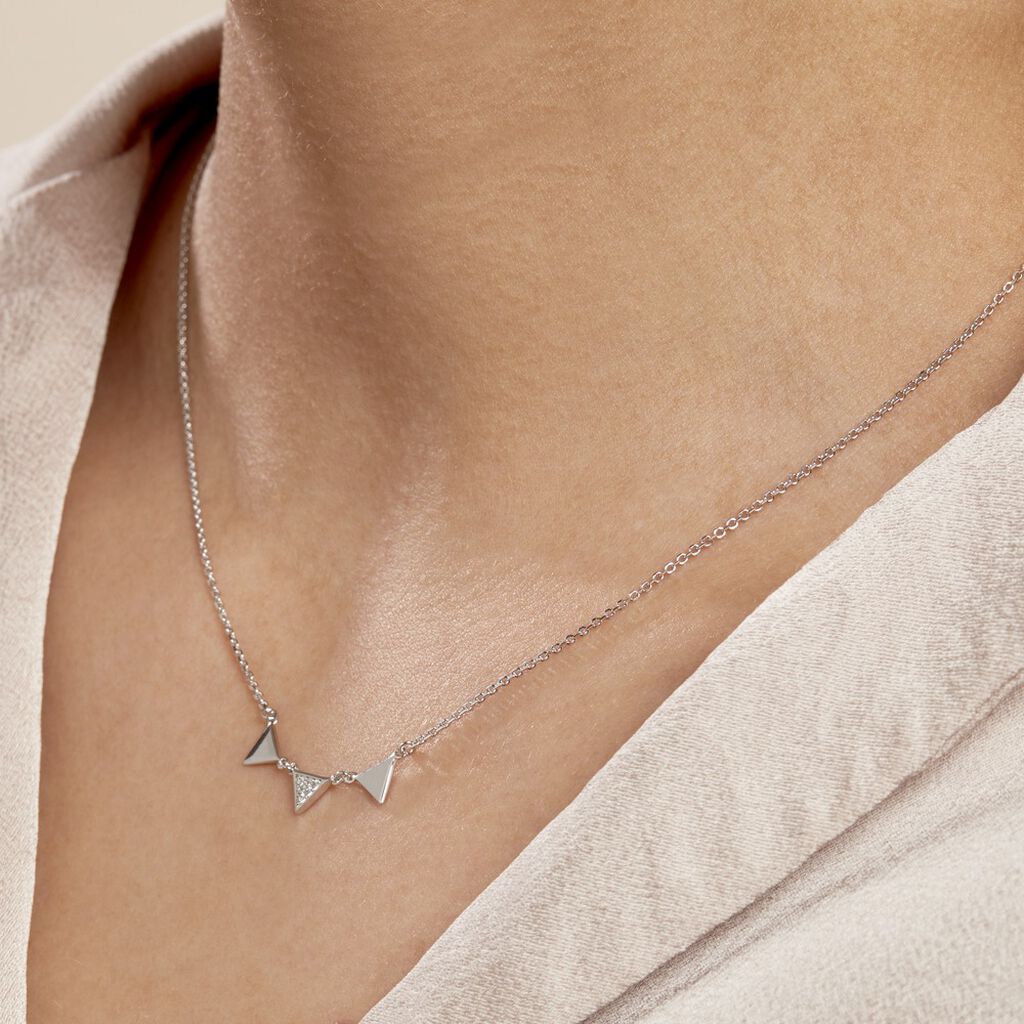 Collier Bartoumieu Argent Blanc Oxyde De Zirconium